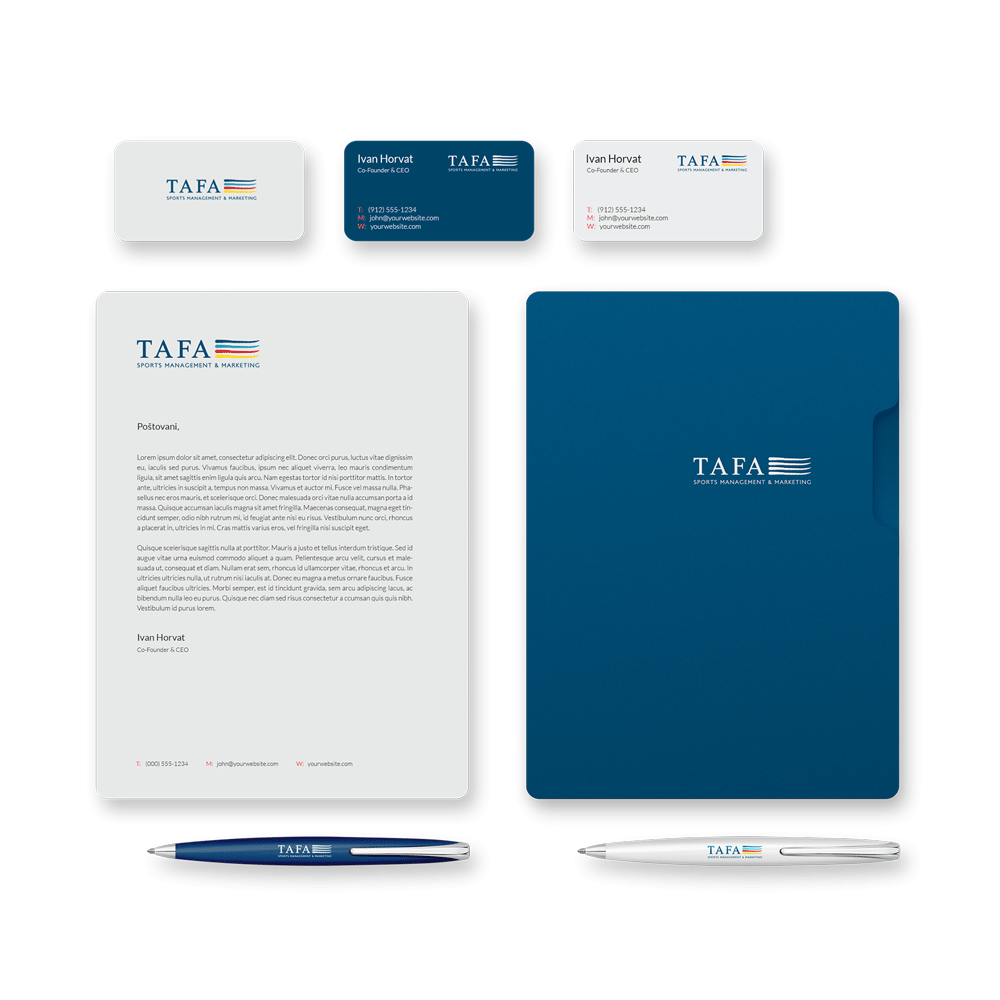 Izrada vizualnog identiteta, Tafa sports management and marketing